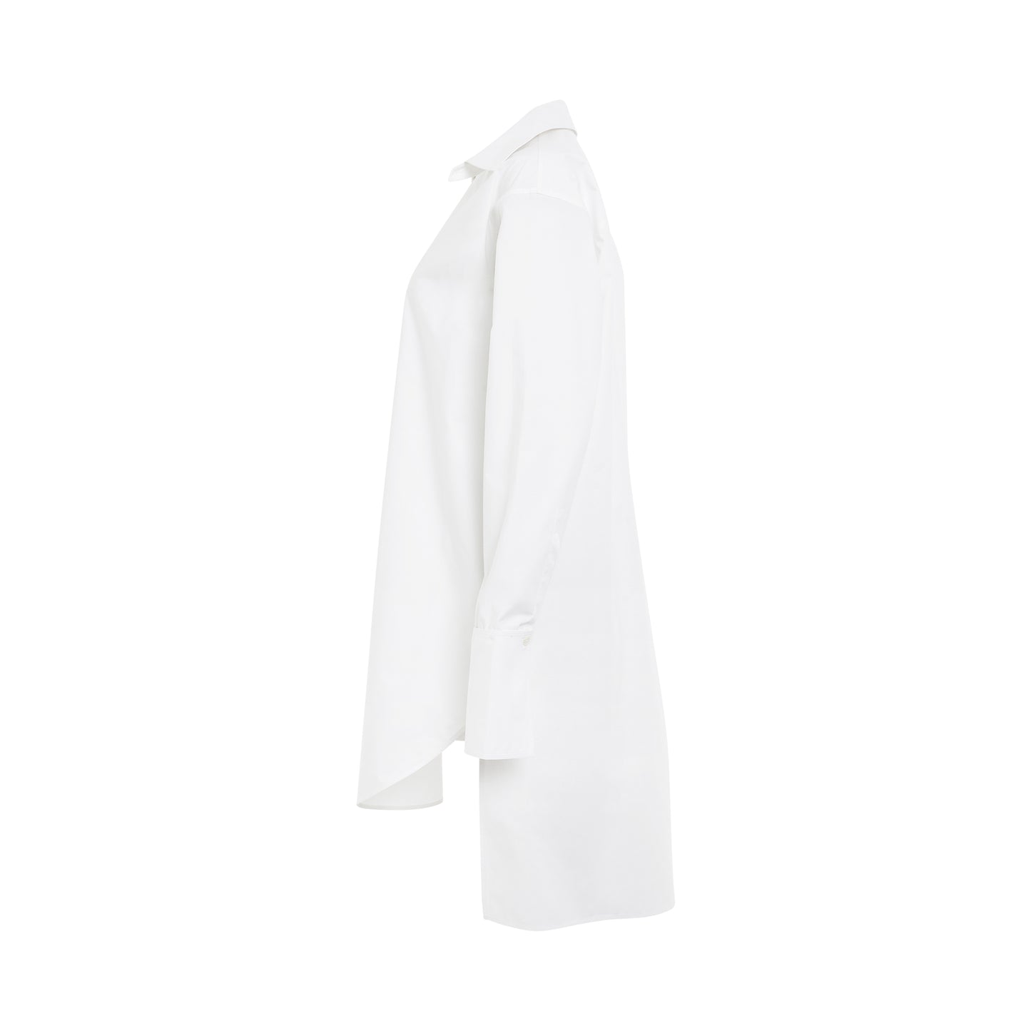 Deconstructed Shirt Dress in White