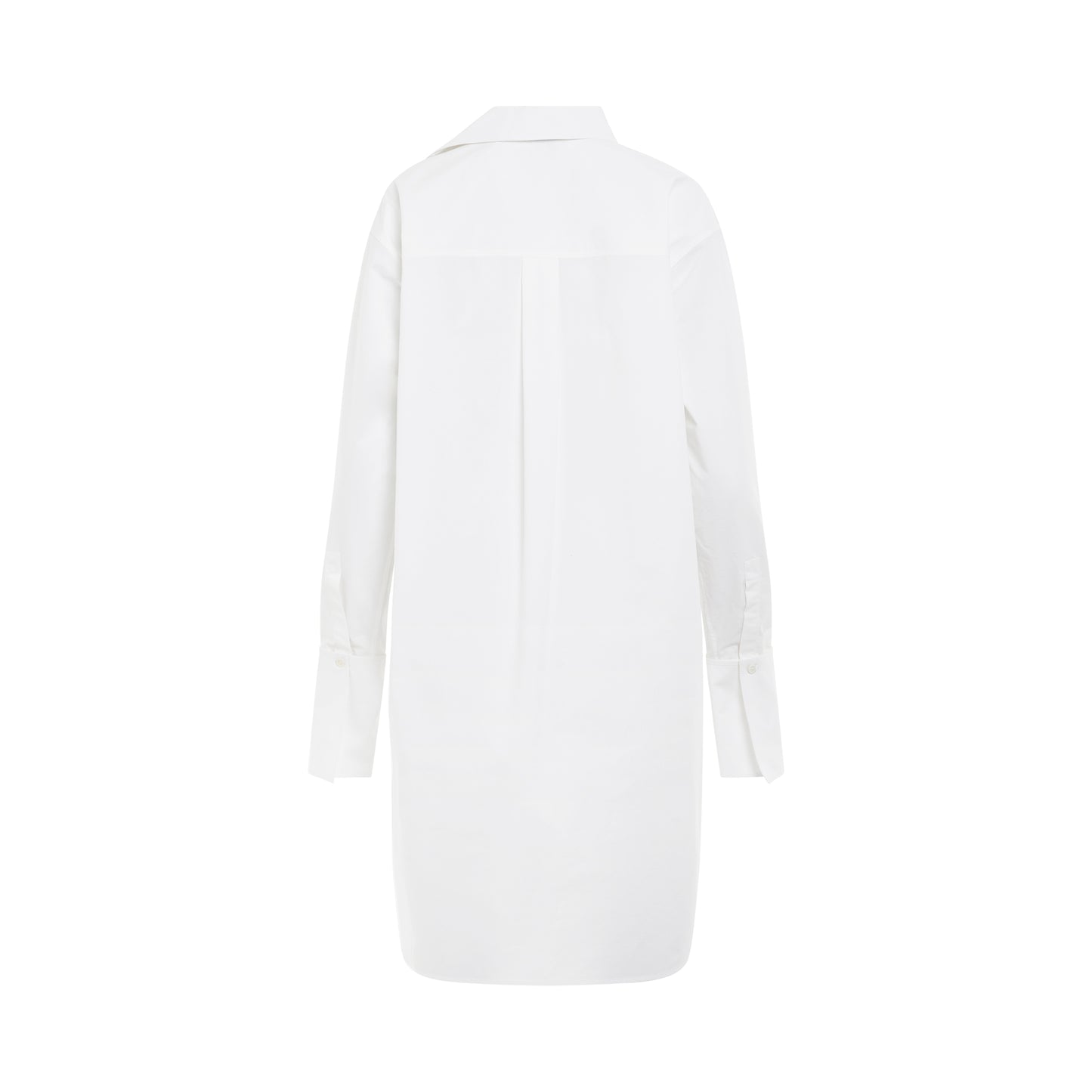 Deconstructed Shirt Dress in White