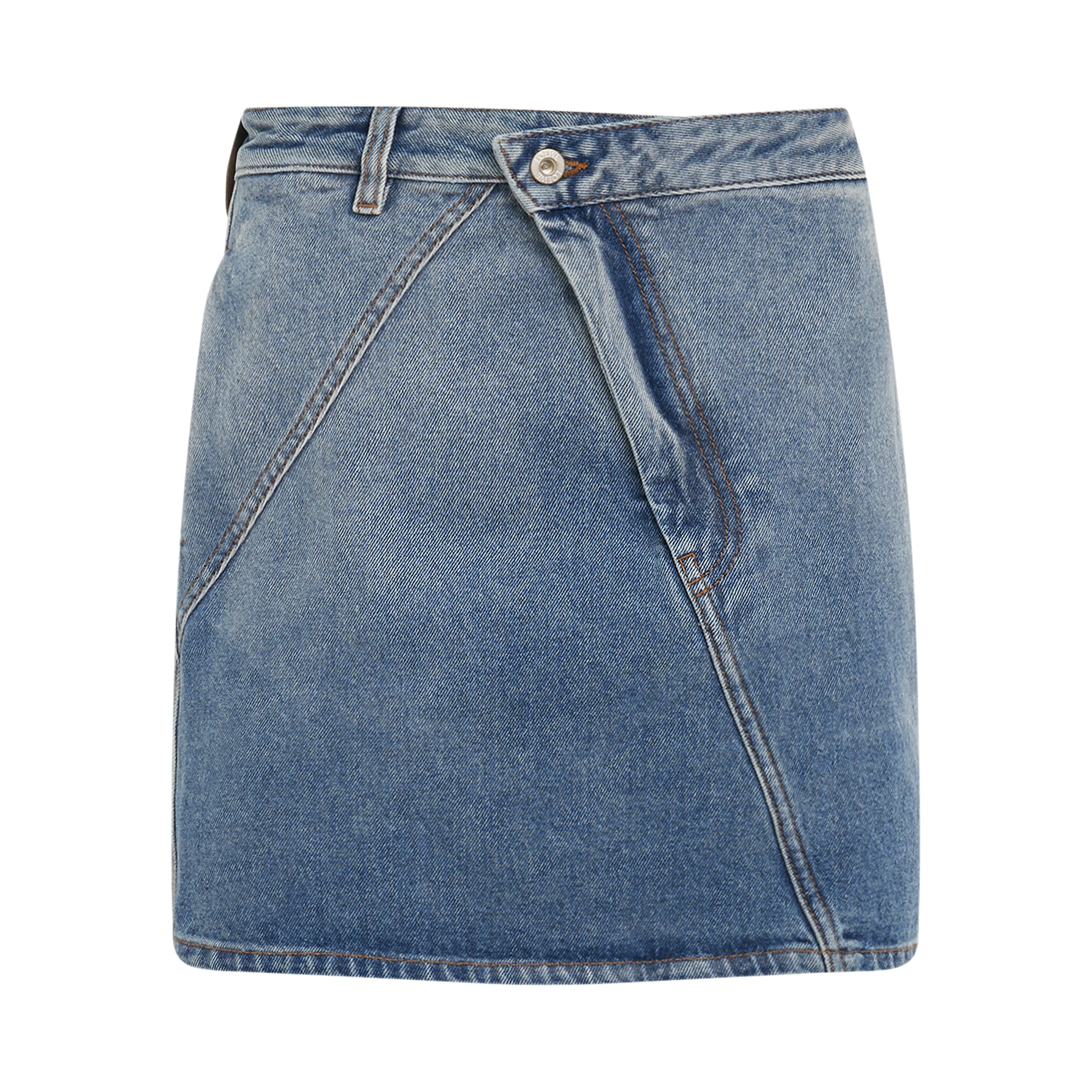 Anagram Mini Skirt in Mid Blue Denim