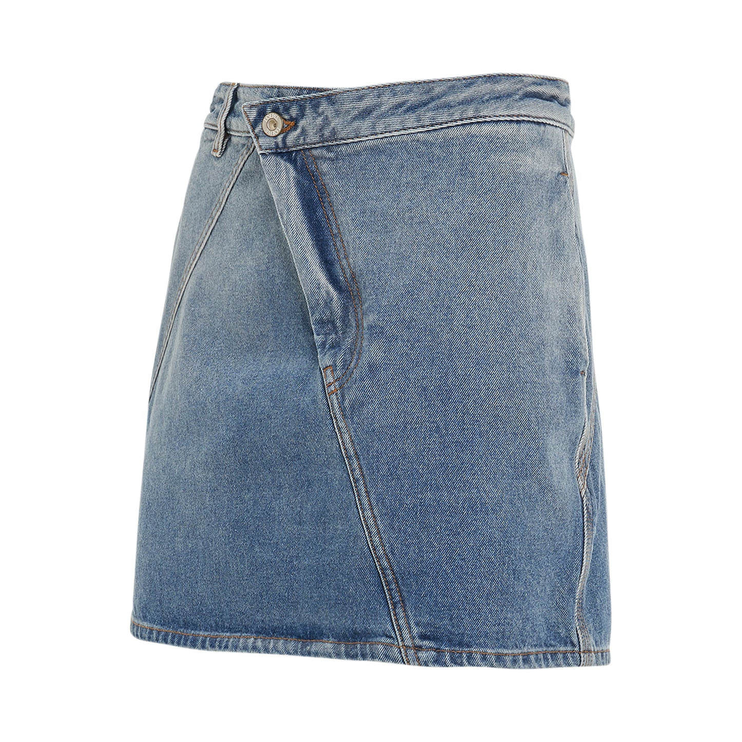 Anagram Mini Skirt in Mid Blue Denim