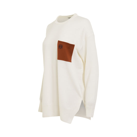 Anagram Pocket Sweater in Ecru