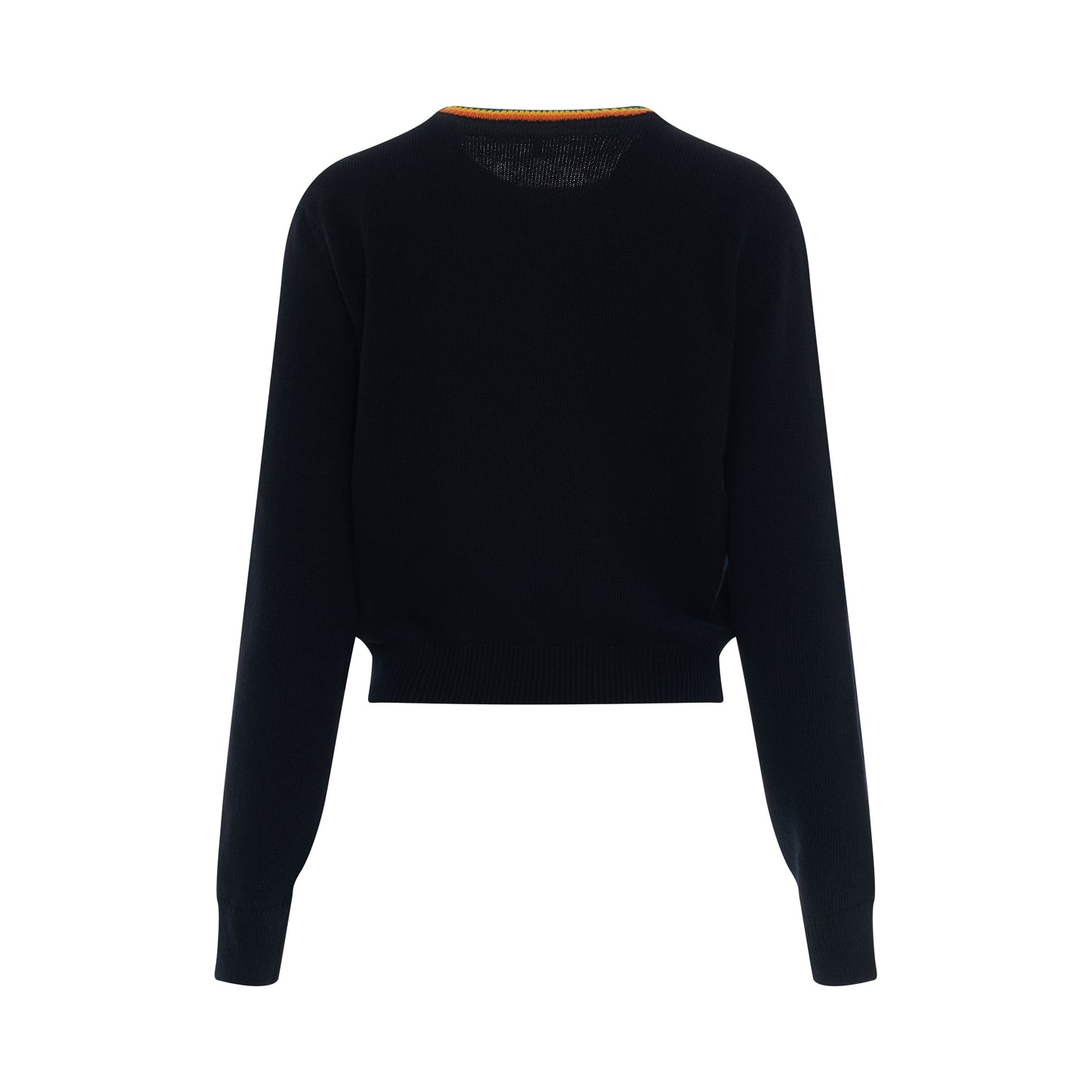 Logo Anagram Cropped Sweater in Black