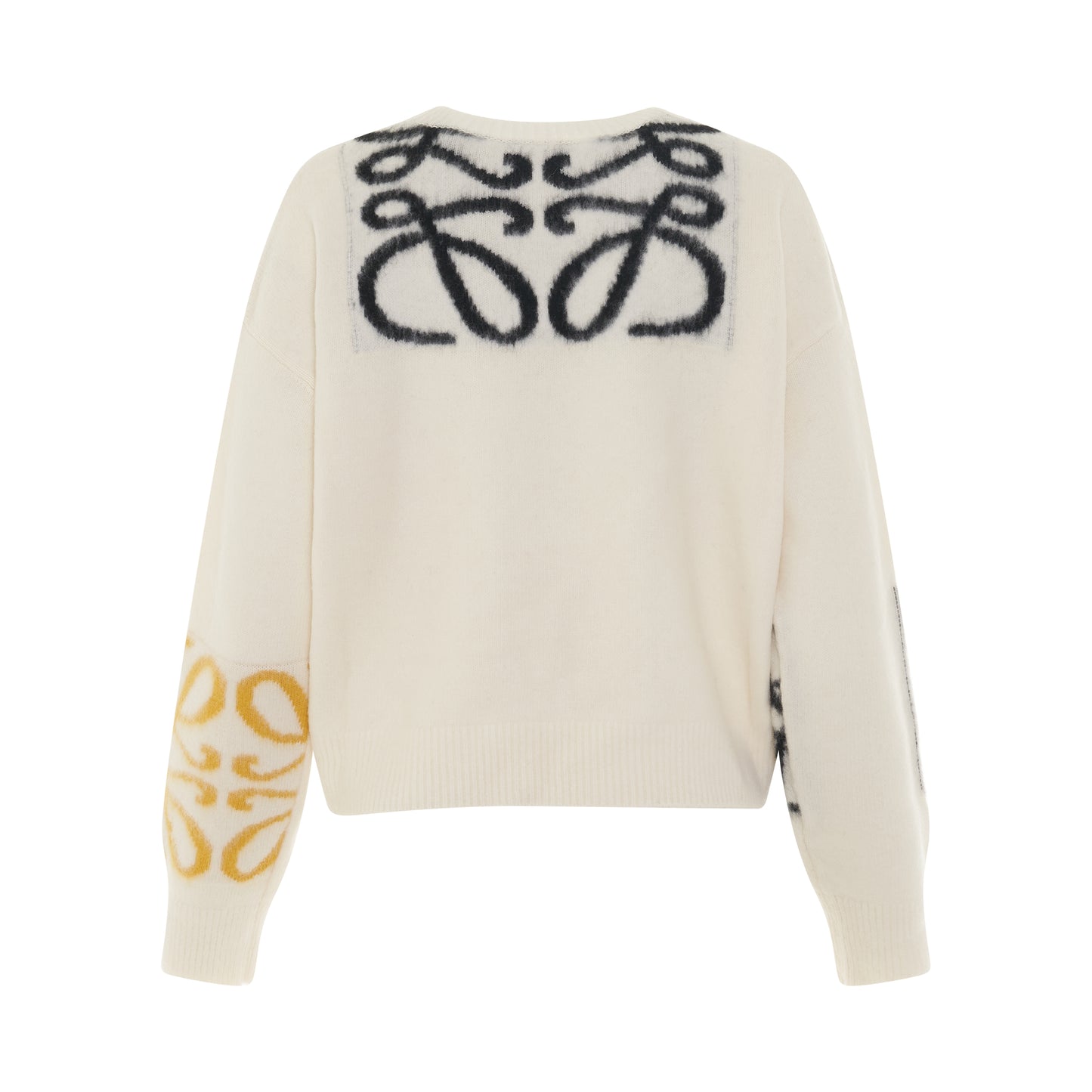 Anagram Intarsia Wool Sweater in Soft White