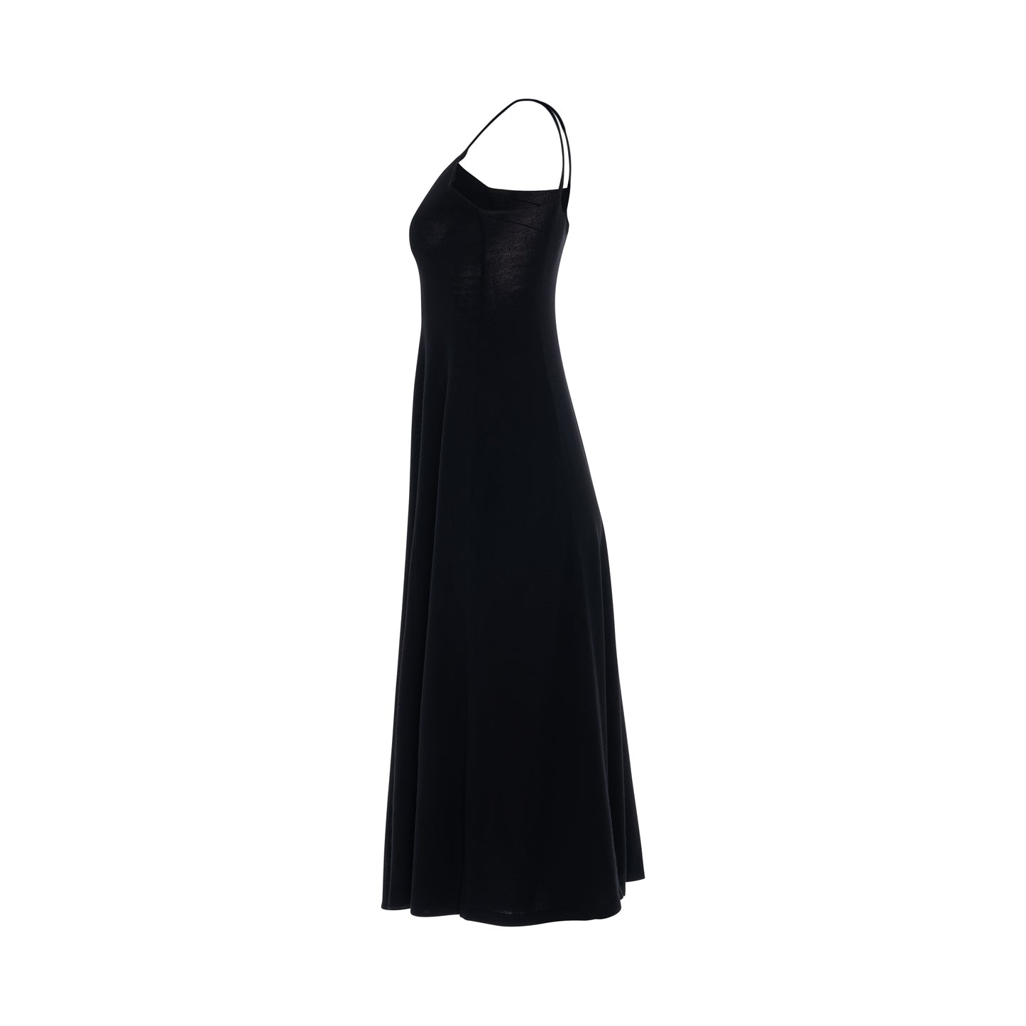 Ruffle Knit Midi Dress in Black