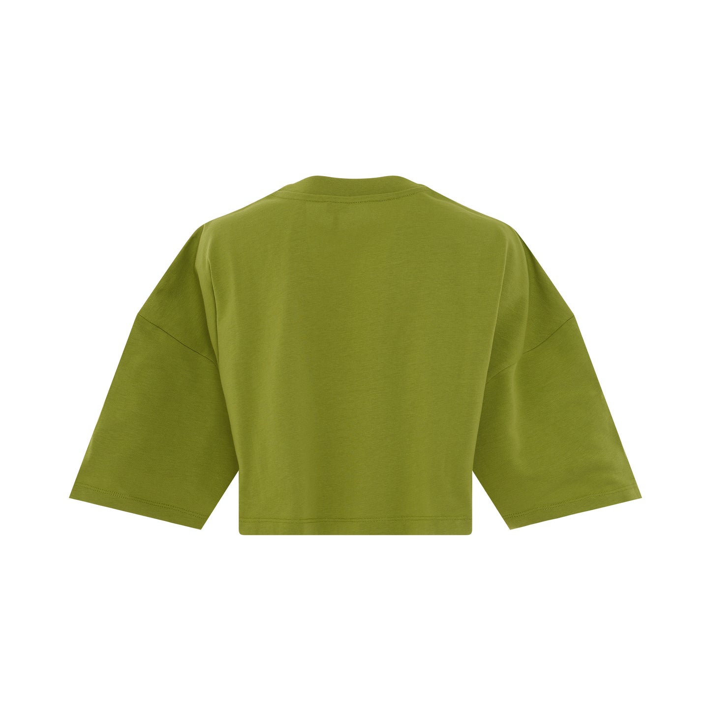Cropped Anagram T-Shirt in Green Bean