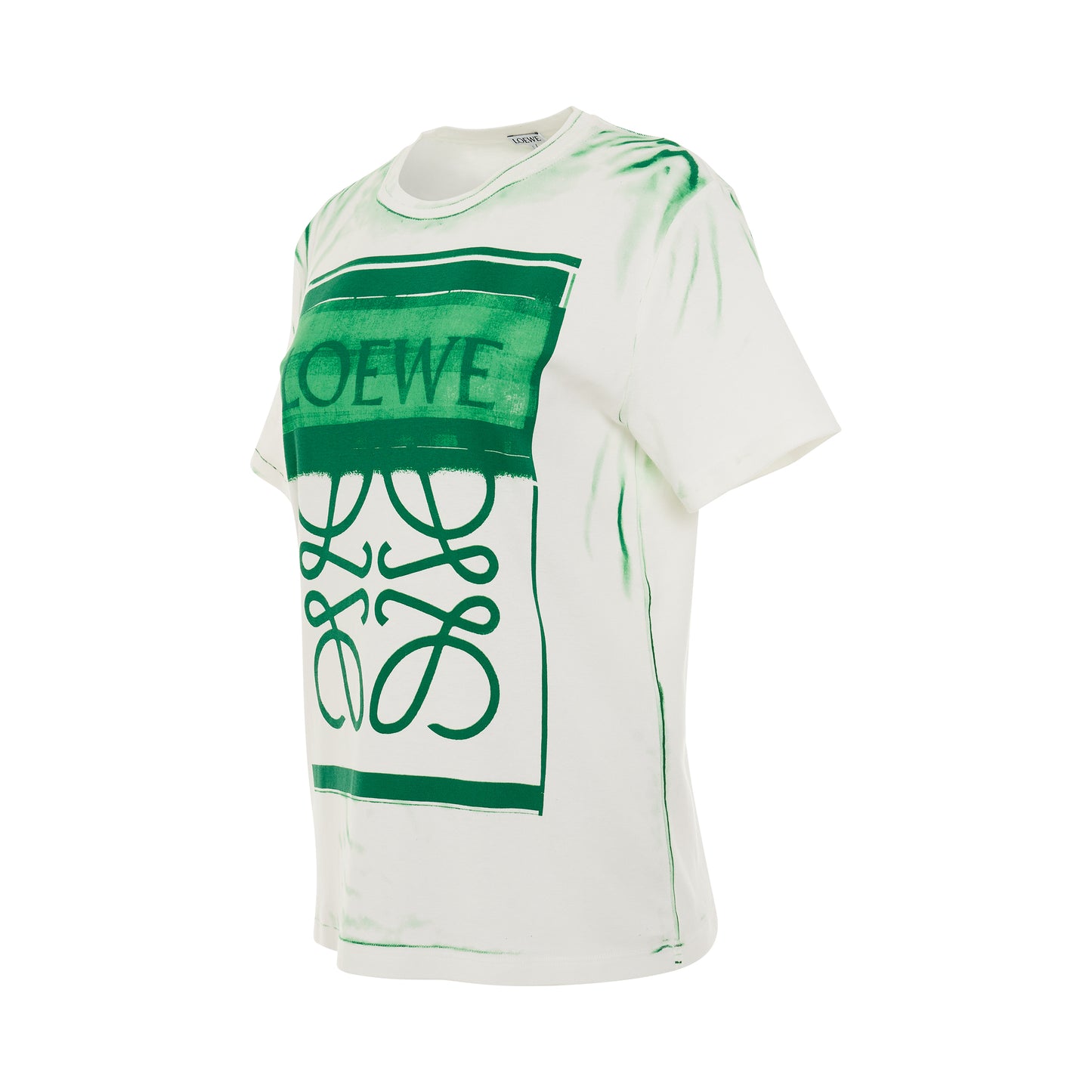 Anagram Print T-Shirt in White/Green