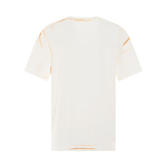 Anagram Print T-Shirt in White/Orange