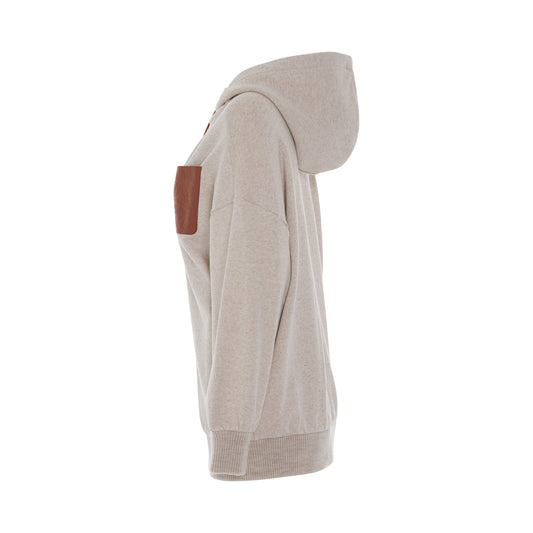 Long Oversize Zip Hoodie in Ivory