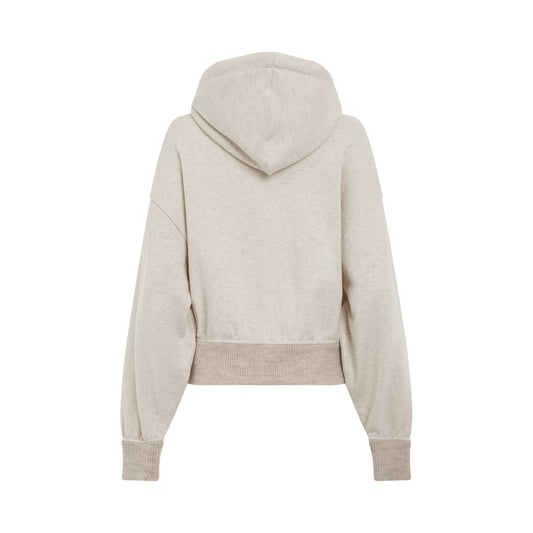 Anagram Leather Patch Hoodie in Oat