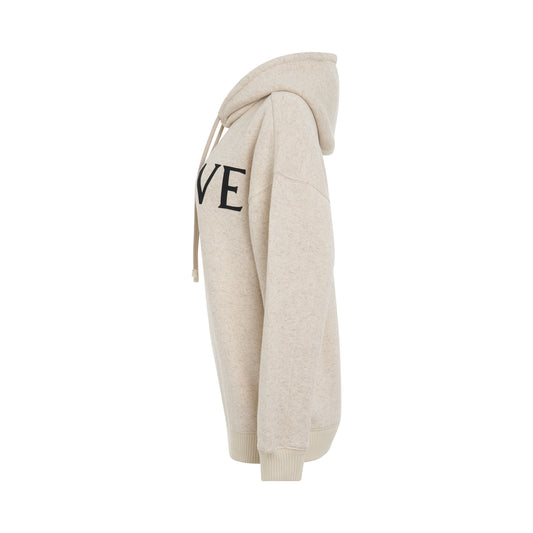 Logo Oversize Cotton Hoodie in Ivory