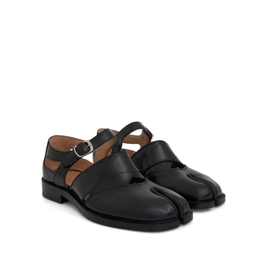 Tabi Toe Cut Out Sandals in Black