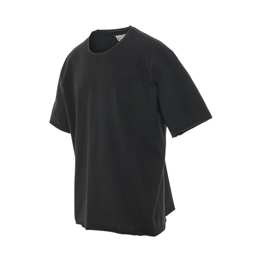 Open Seam T-Shirt in Washed Black