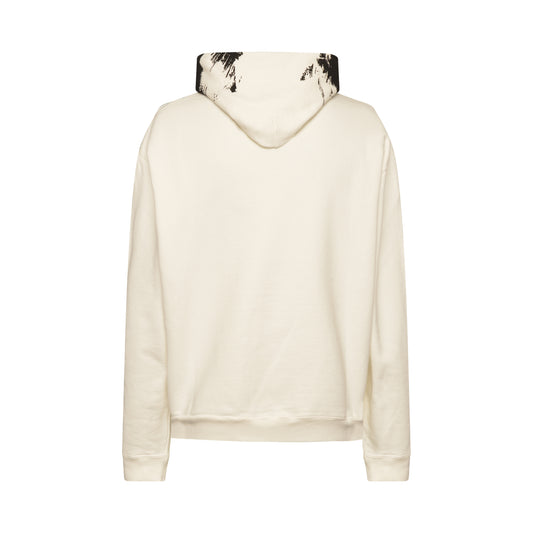 Paint Effect Hoodie in White