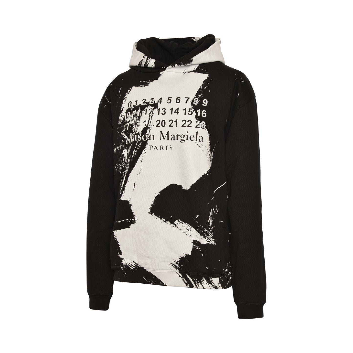 Paint Effect Hoodie in Black