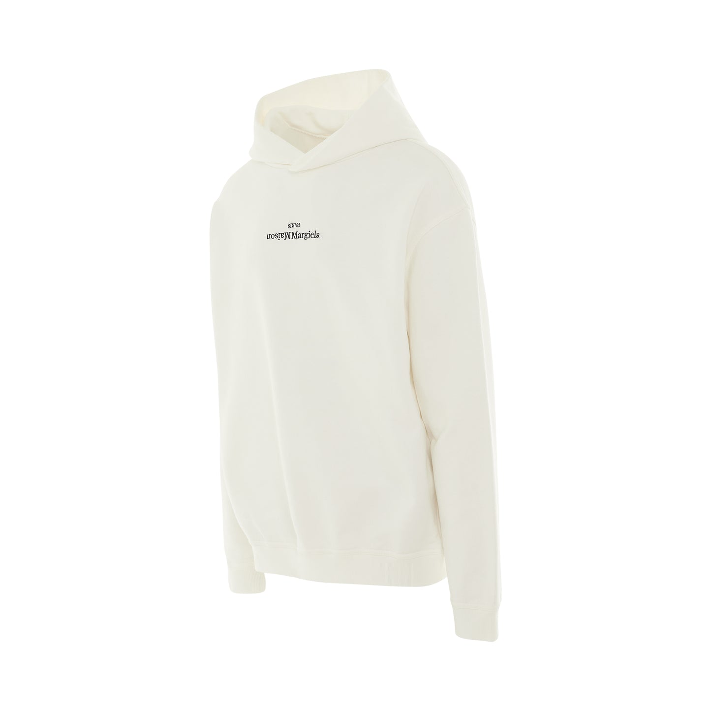 Upside Down Logo Hoodie in White