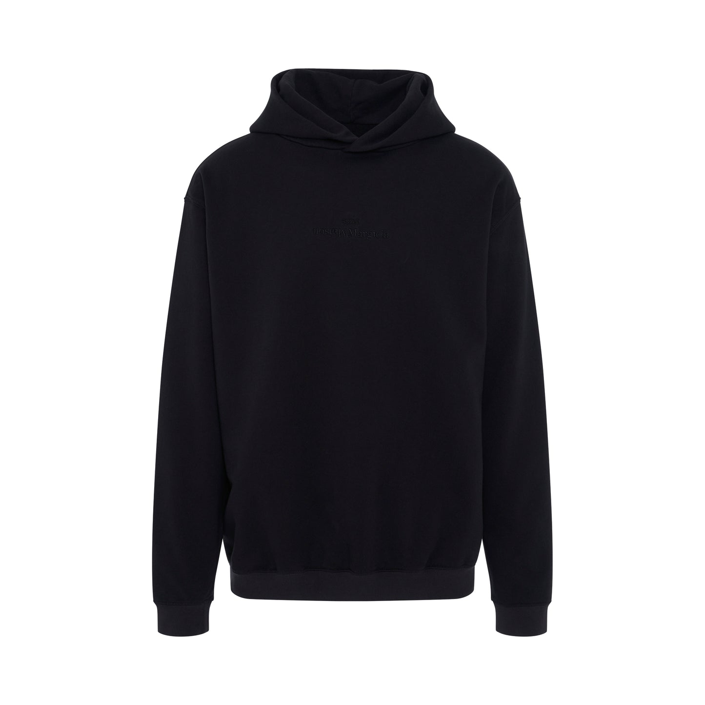 Long Sleeve Cotton Hoodie in Washed Black