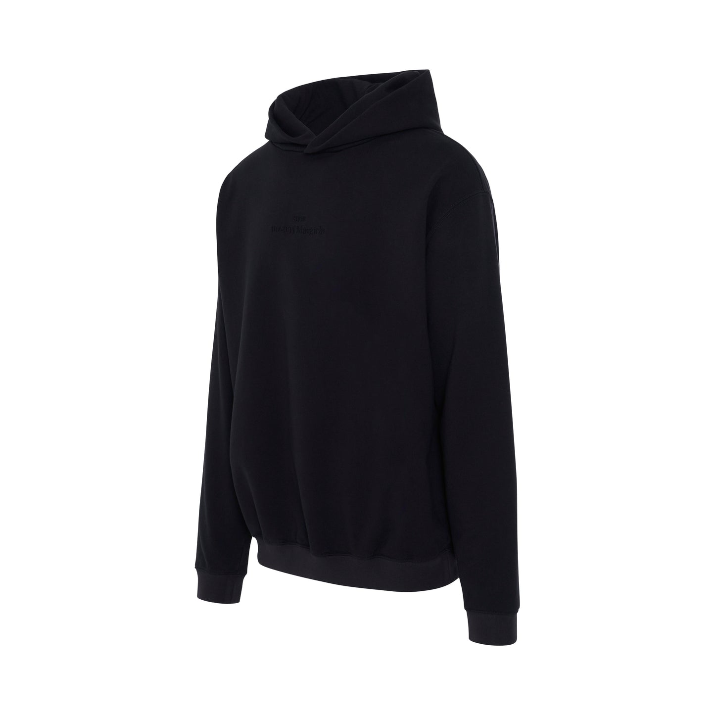 Long Sleeve Cotton Hoodie in Washed Black