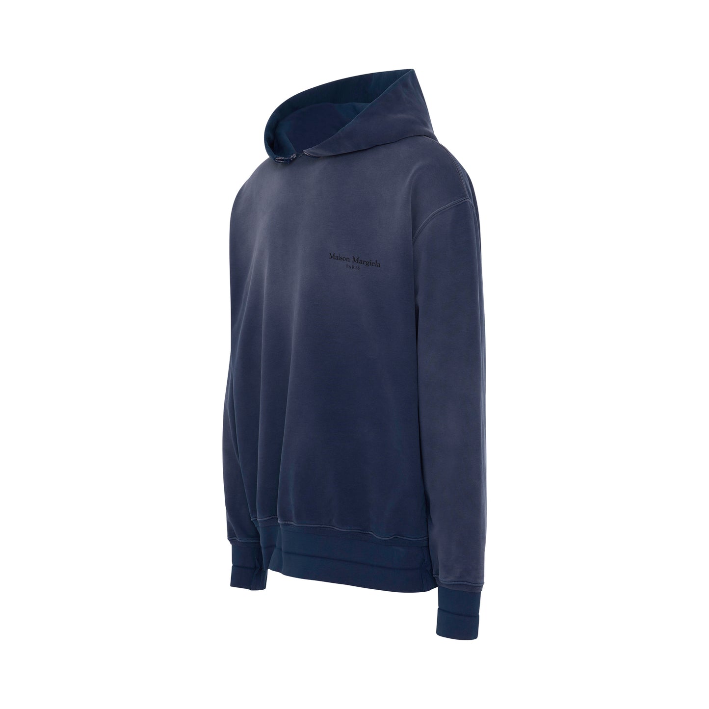 Long Sleeve Cotton Hoodie in Washed Blue