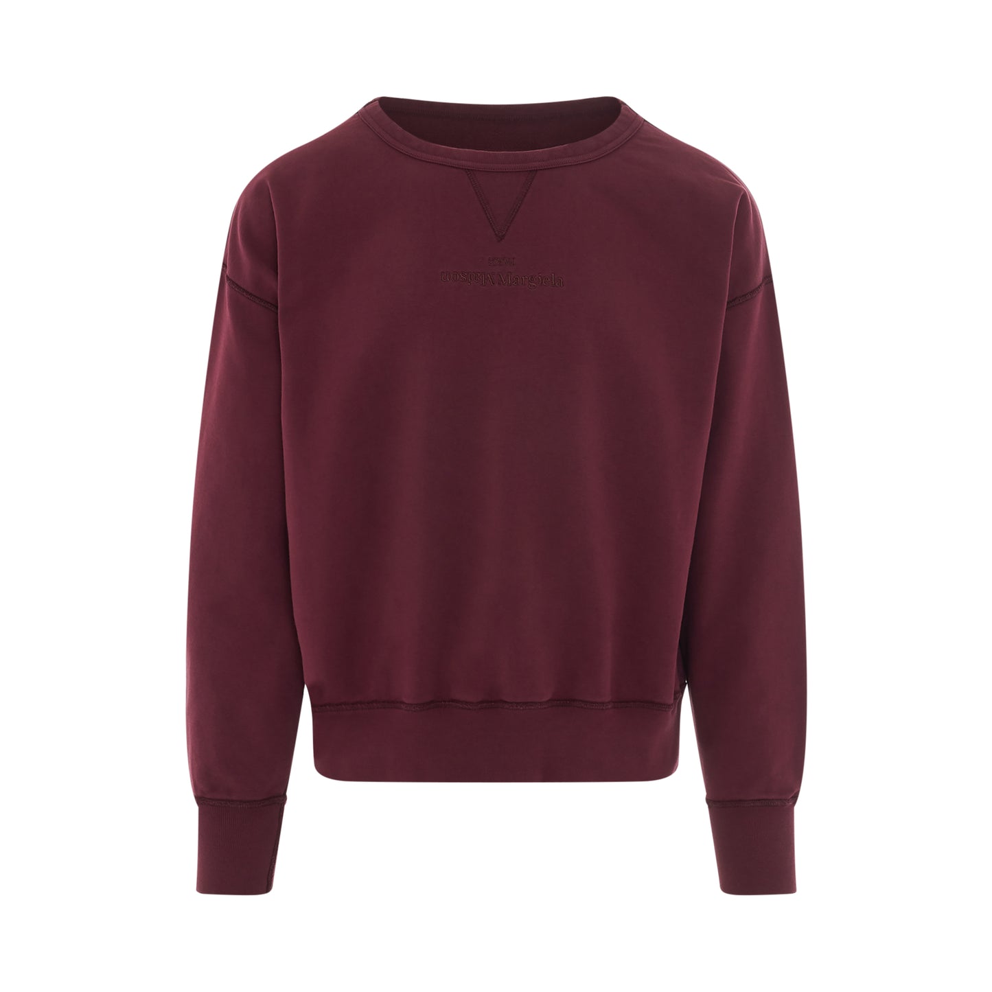 Upside Down Logo Sweatshirt in Burgundy