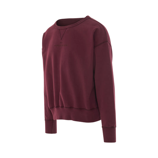 Upside Down Logo Sweatshirt in Burgundy