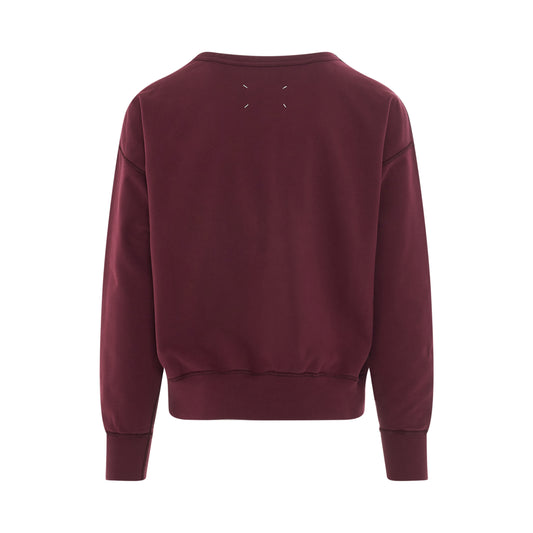 Upside Down Logo Sweatshirt in Burgundy