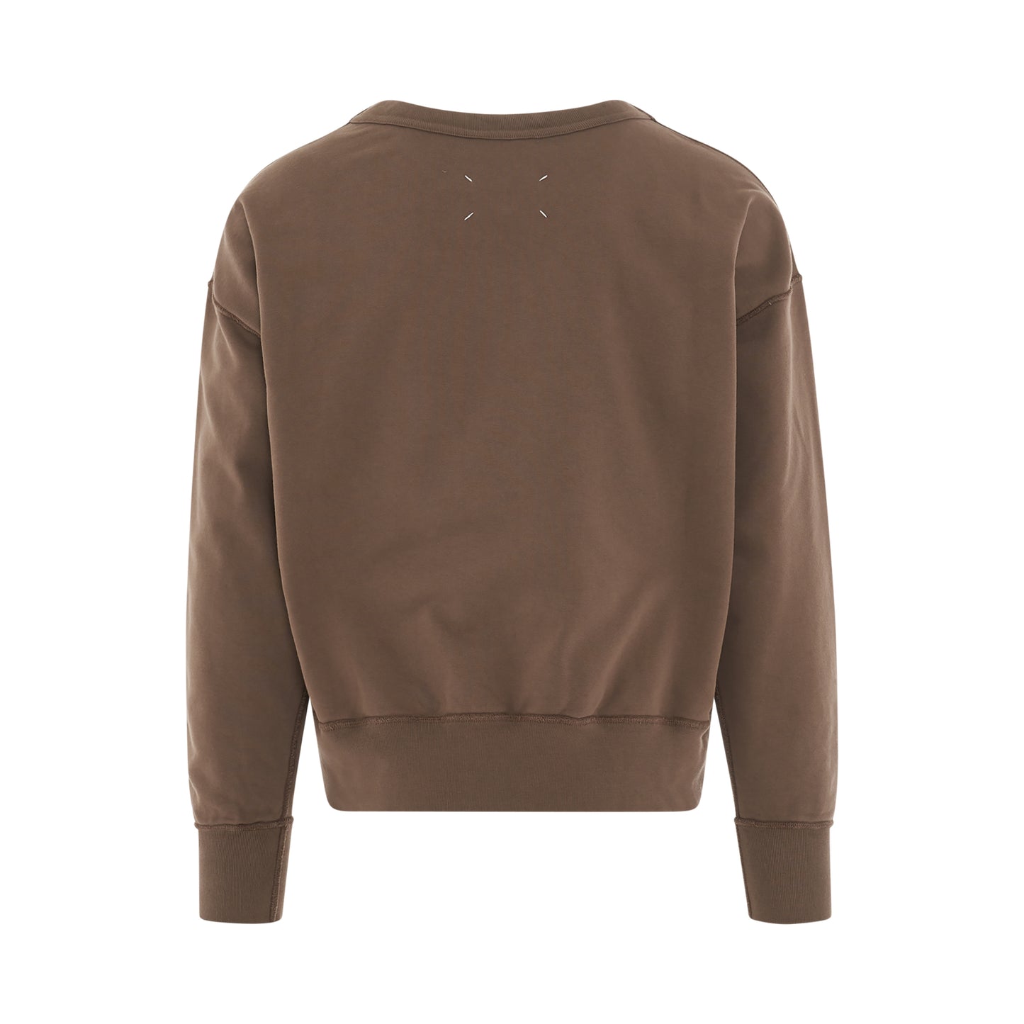 Upside Down Logo Sweatshirt in Military Olive