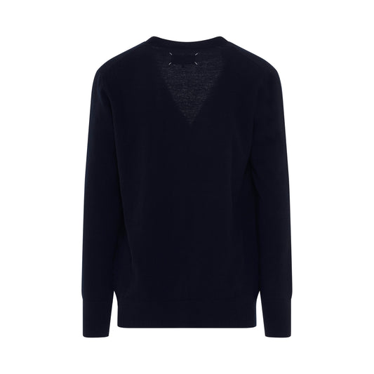 Long Sleeve Knit Pullover in Navy