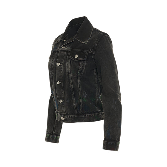 1 Pocket Denim Jacket in Black