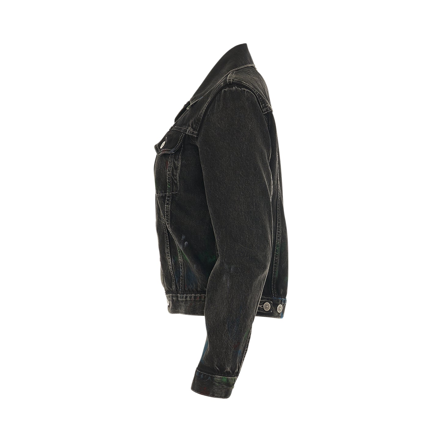 1 Pocket Denim Jacket in Black