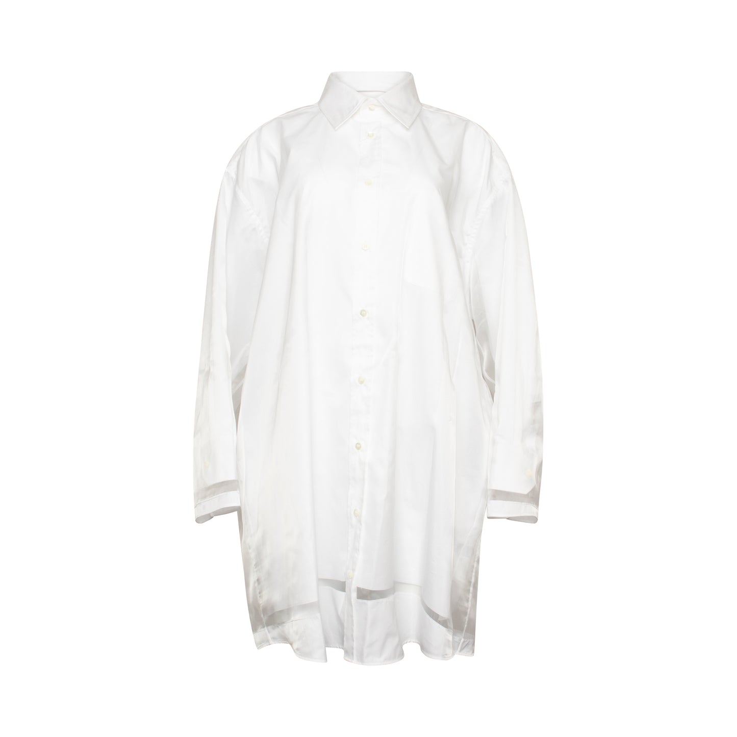 Panelled Shirt Dress in White