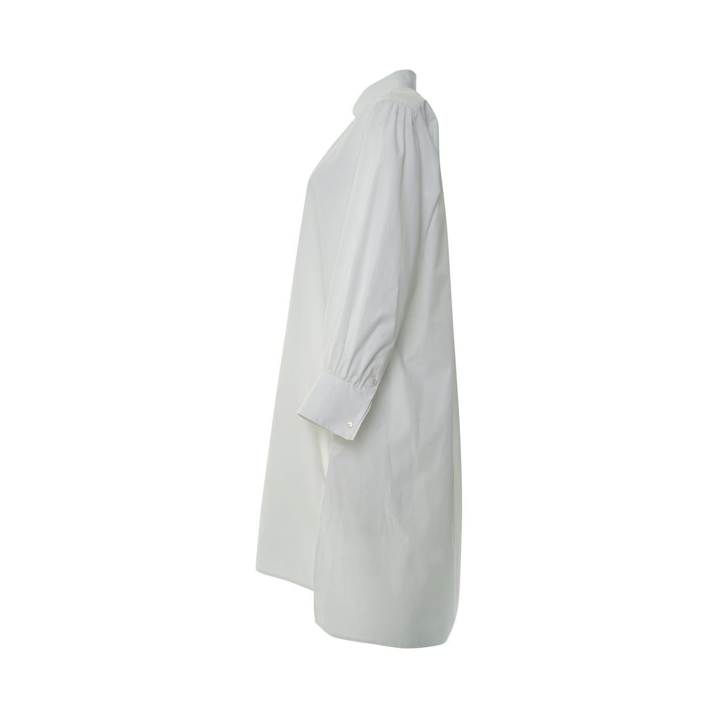 Classic Long Sleeve Shirt Dress in White