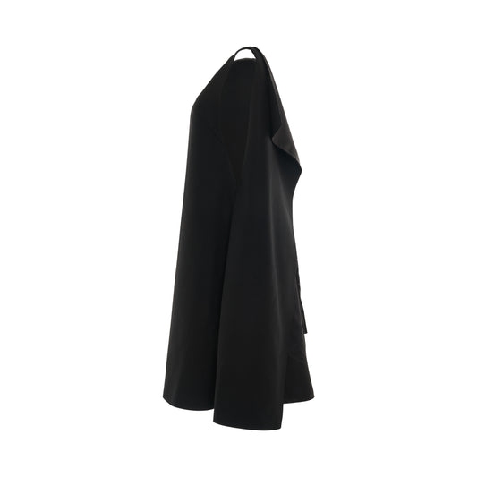 Cape Wool Dress in Black