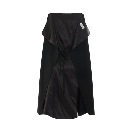 Cape Wool Dress in Black