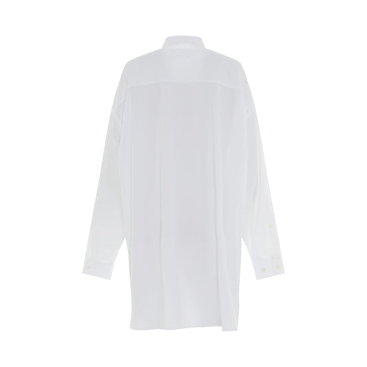 Puff Sleeve Long Shirt in White