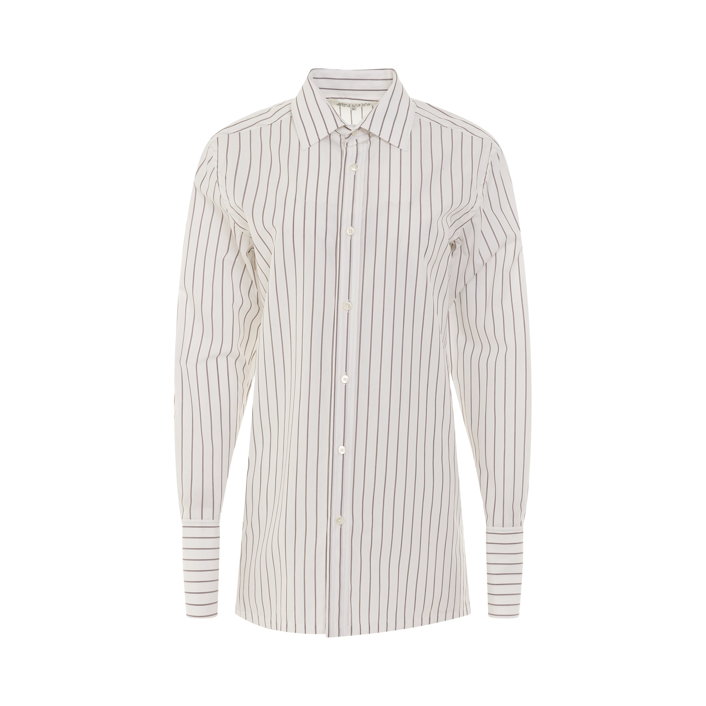 Striped Cotton Shirt in White