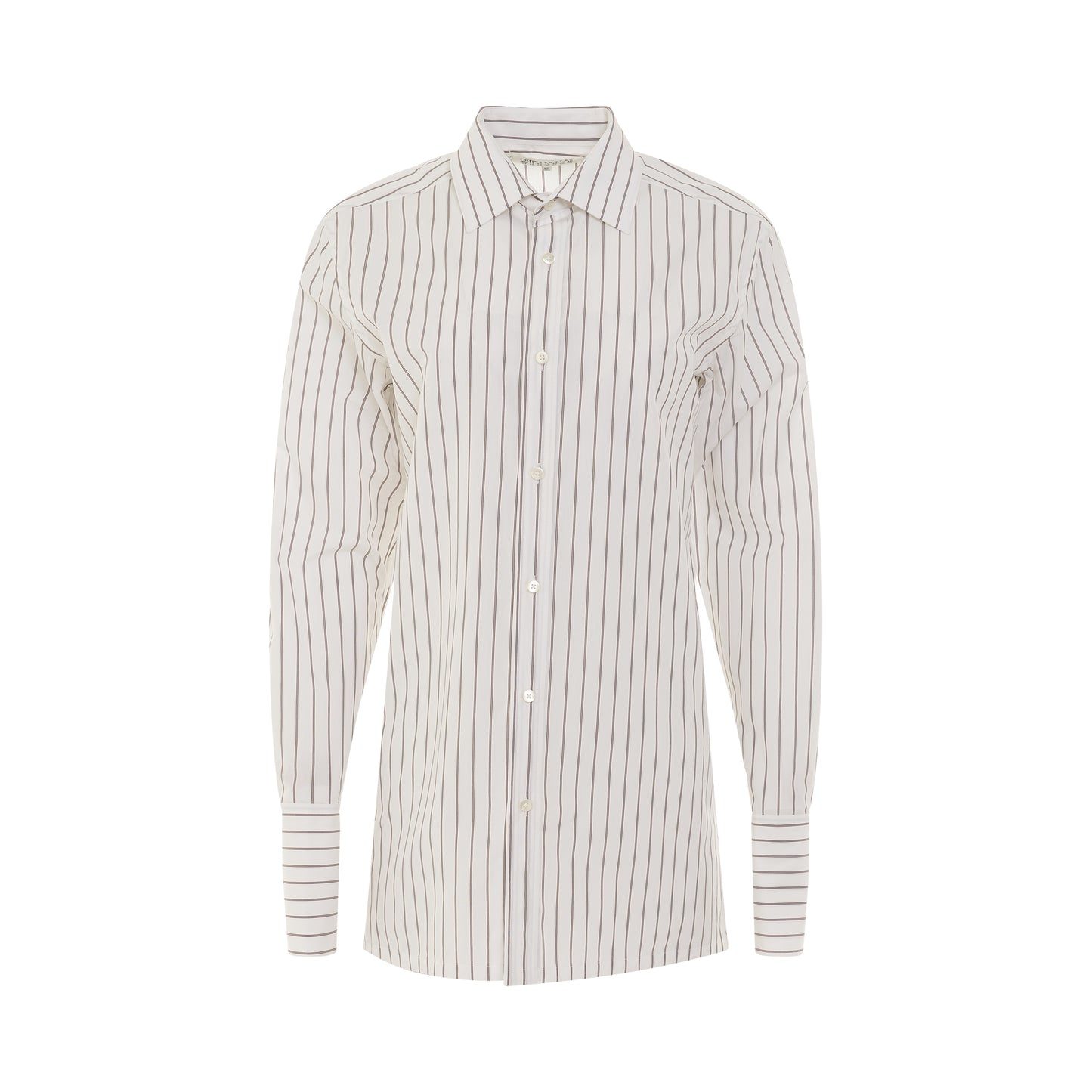 Striped Cotton Shirt in White