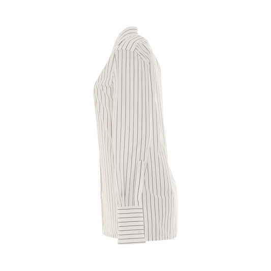 Striped Cotton Shirt in White