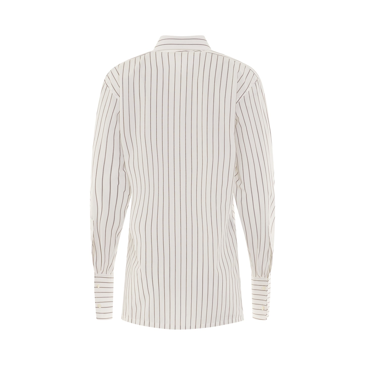 Striped Cotton Shirt in White