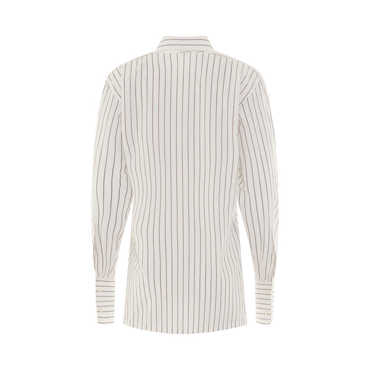 Striped Cotton Shirt in White