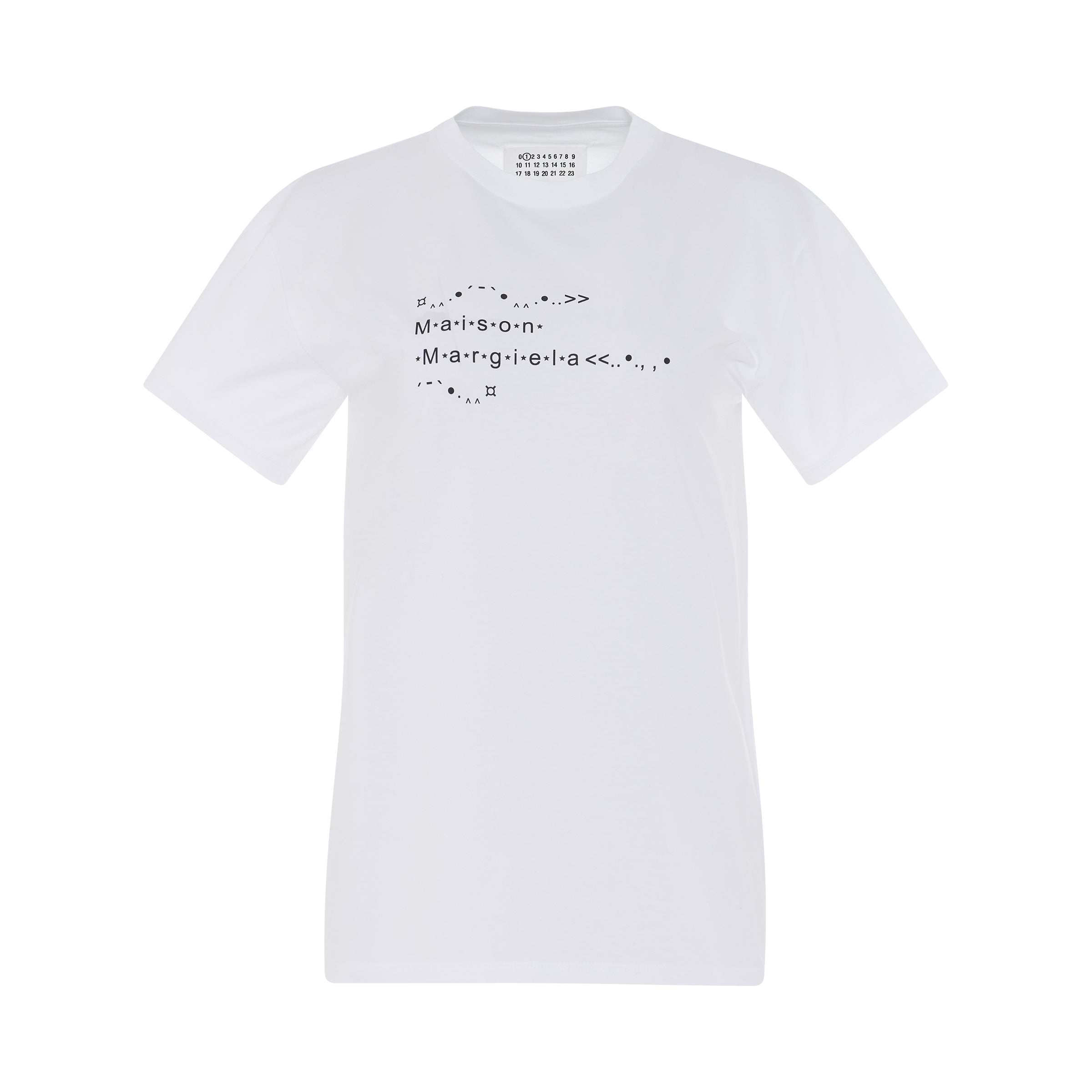 Numbers Logo Cotton T-Shirt in White