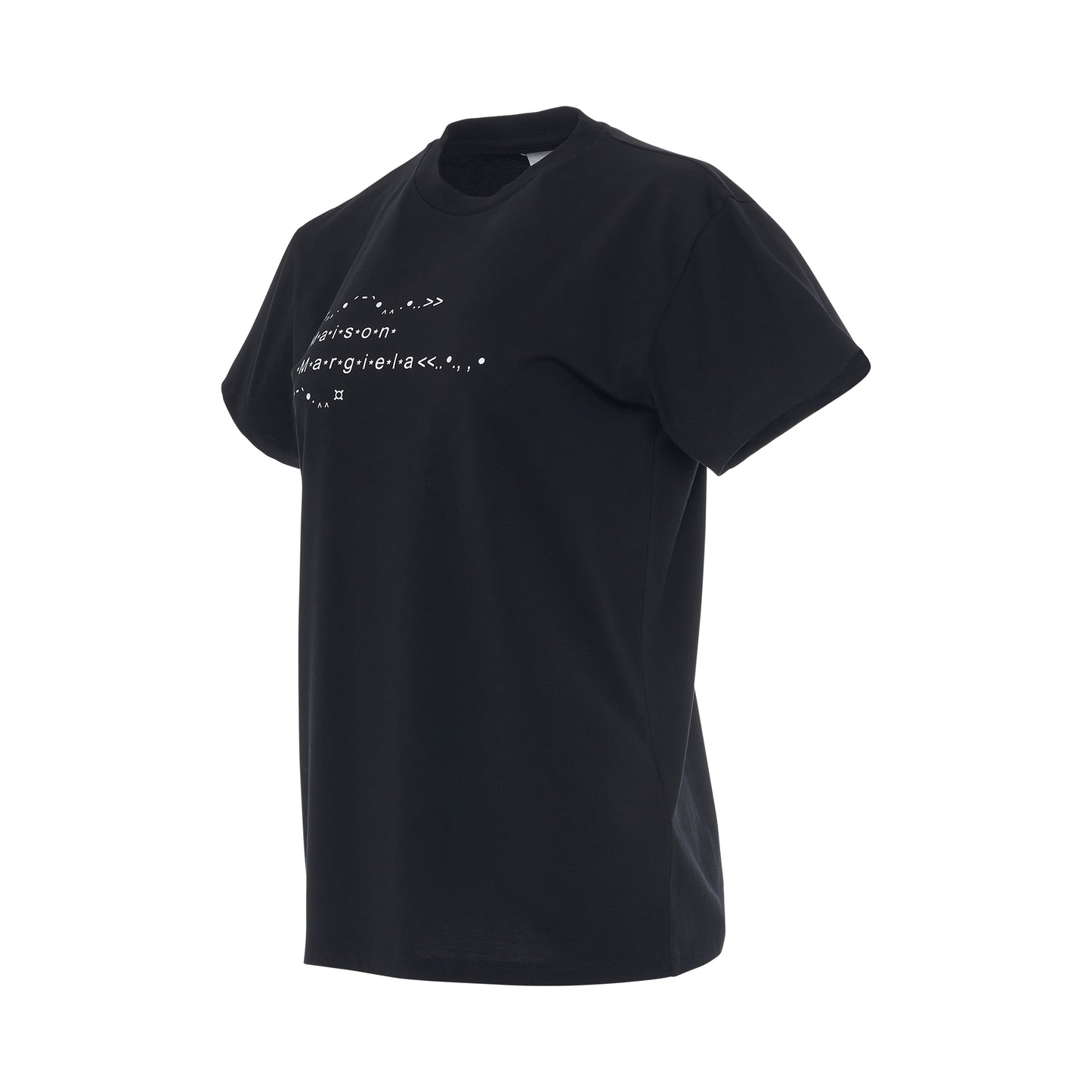 Numbers Logo Cotton T-Shirt in Black