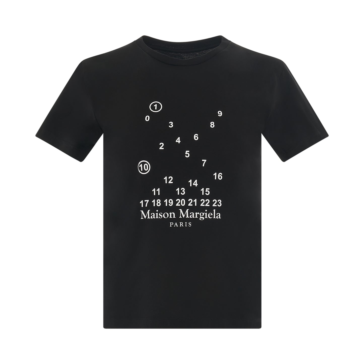 Scattered Numeric Logo Slim Fit T-Shirt in Black