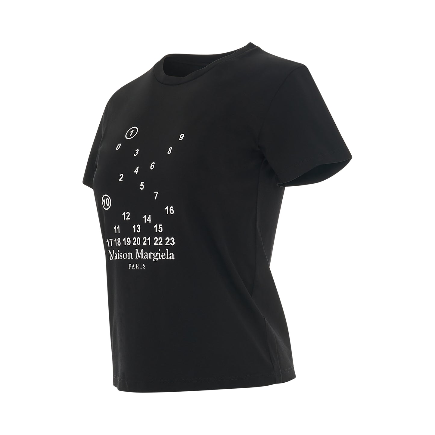 Scattered Numeric Logo Slim Fit T-Shirt in Black