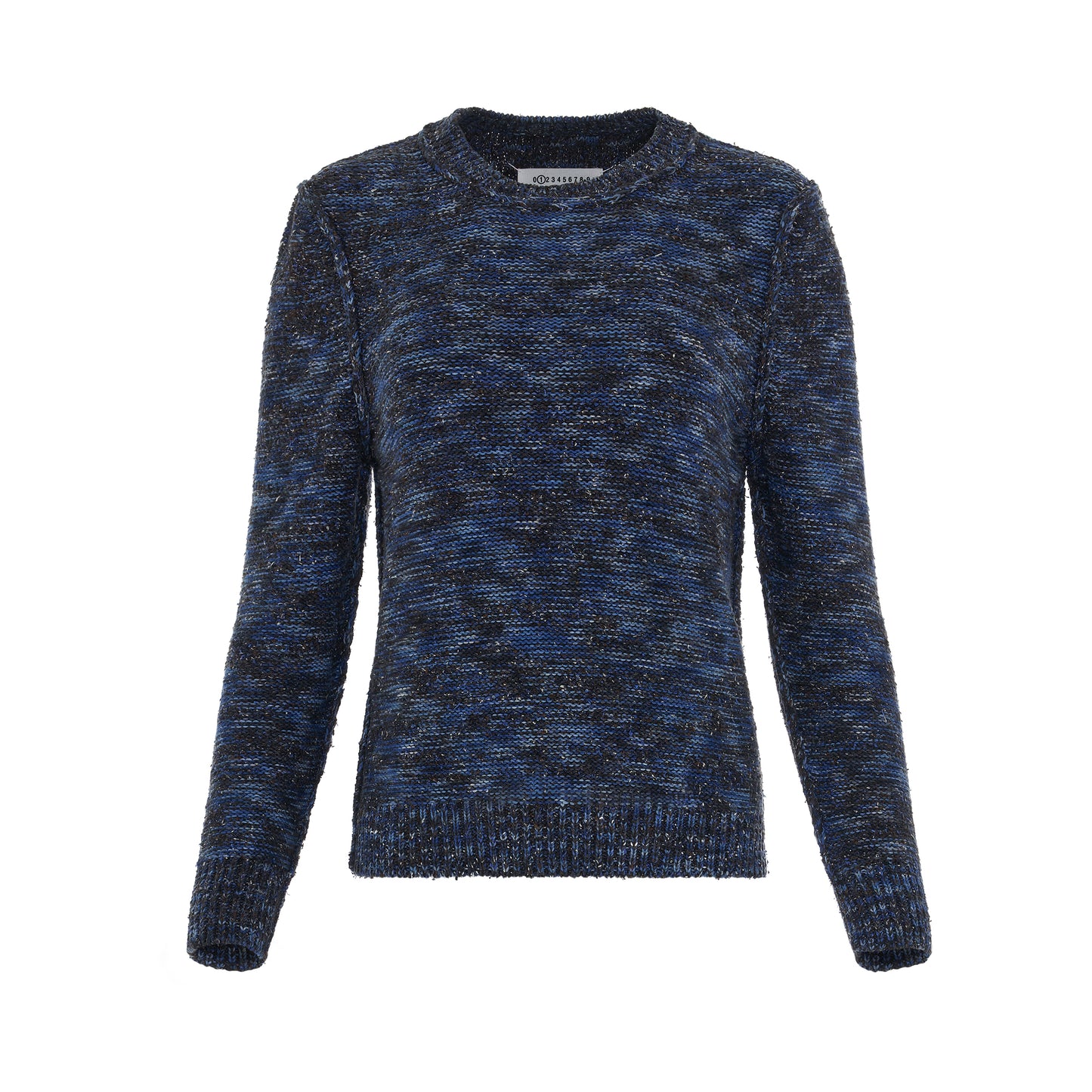 Knitted Long Sleeve Sweater in Blue Mix