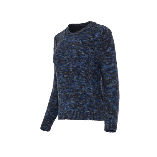 Knitted Long Sleeve Sweater in Blue Mix