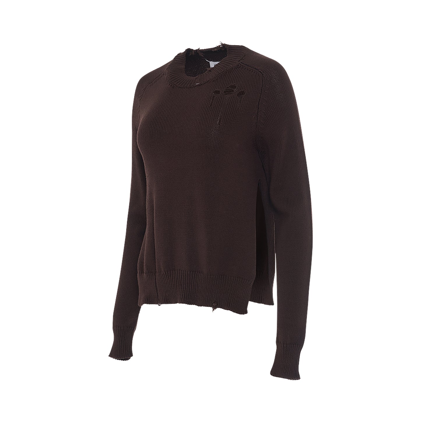 Knitted Long Sleeve Sweater in Brown