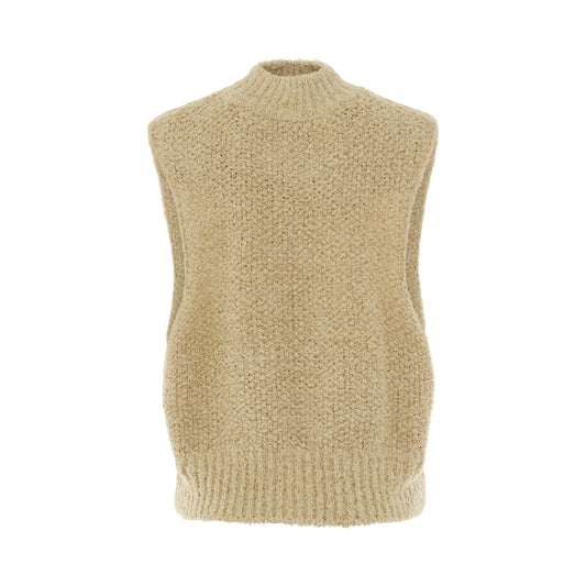 Linen & Cotton Sleeveless Top in Natural