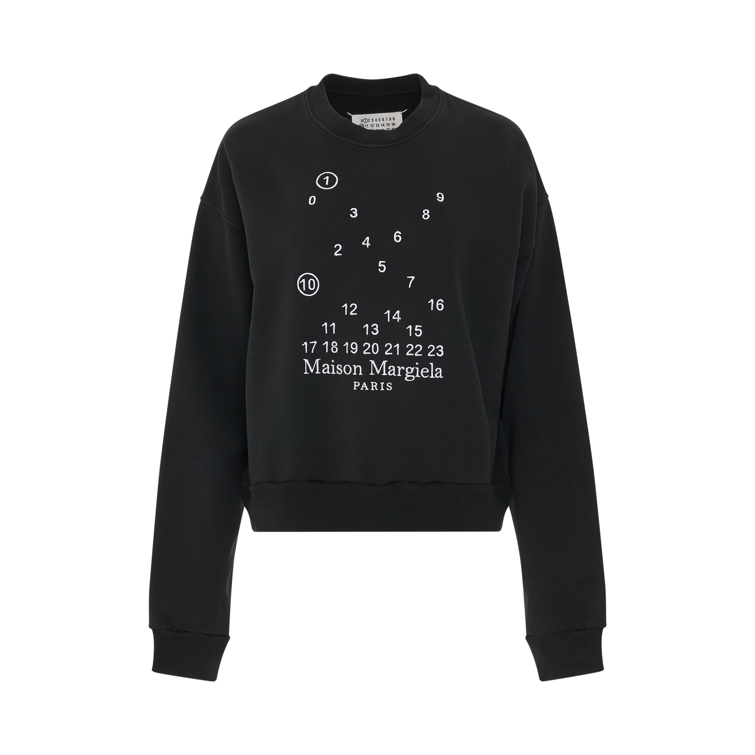 Scattered Numeric Logo Sweatshirt in Black