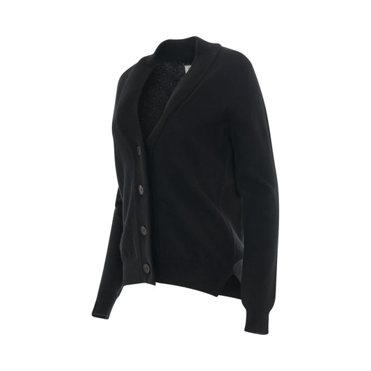 Four Stitch Logo Knit Cardigan in Black