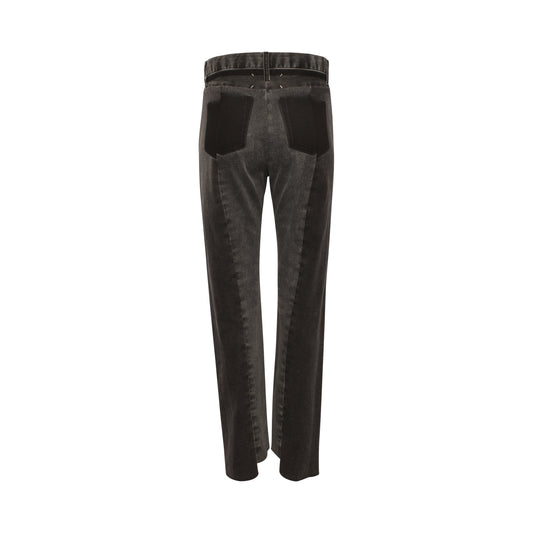 Asymmetric Raw Hems Jeans in Black